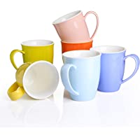 Panbado 6 piezas de Taza de Café Taza de Té de 6 Colores Set de Tazas de Porcelana Taza de Cerámica para Desayuno…